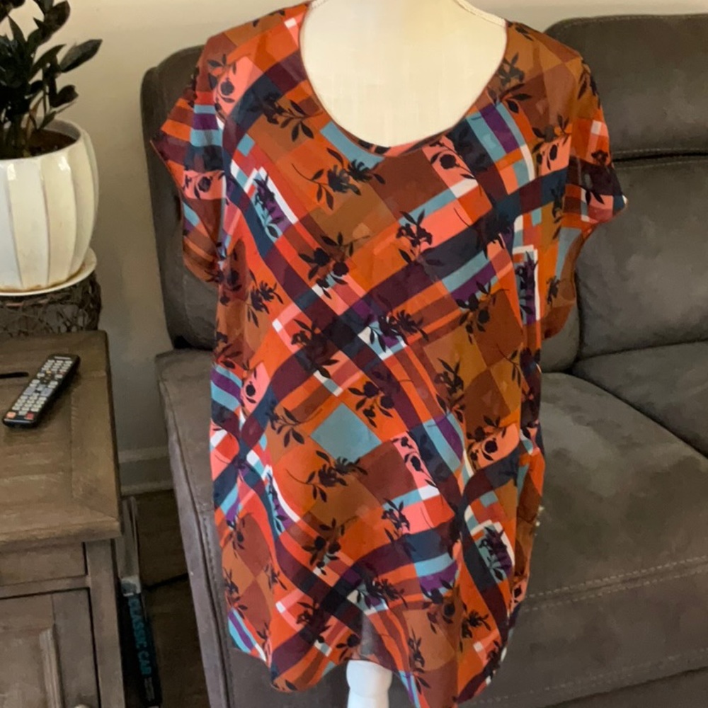 Cabi Zadie lattice plaid top 2 piece set # 3773